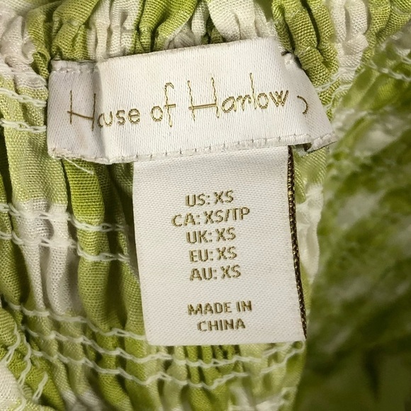 House of Harlow 1960 Lime Green Gingham Plaid Wide Leg Jumpsuit XS - Picture 5 of 5